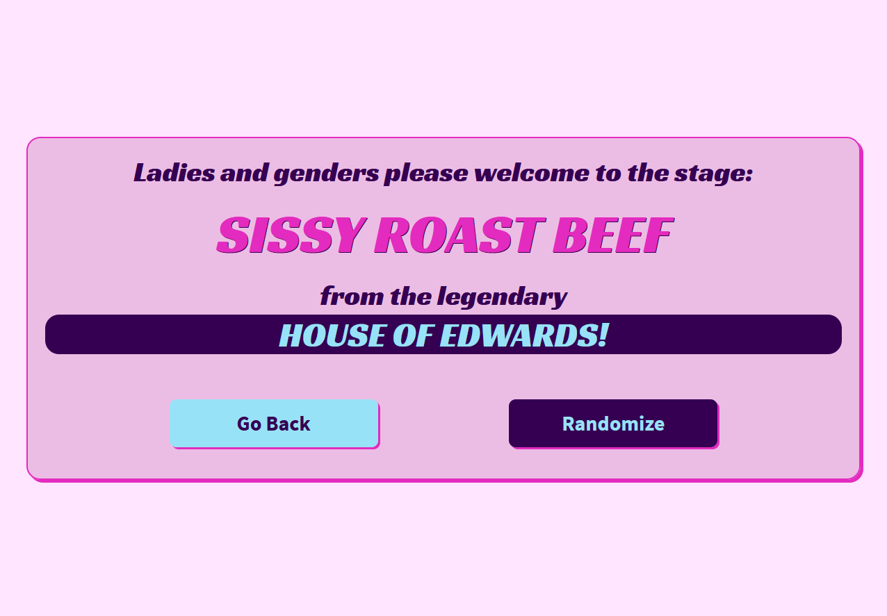 Screenshot of the Drag Name Generator project