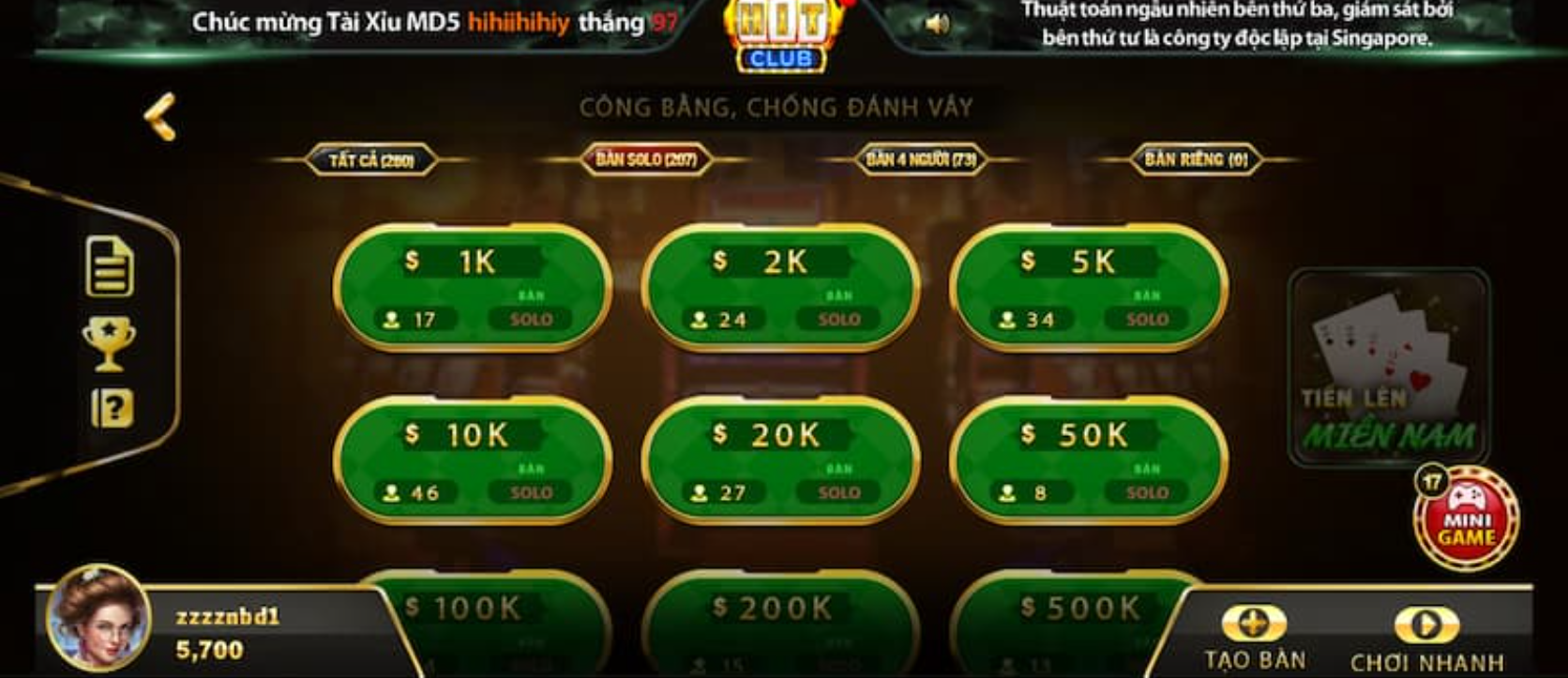 game bài tiến lên miền nam