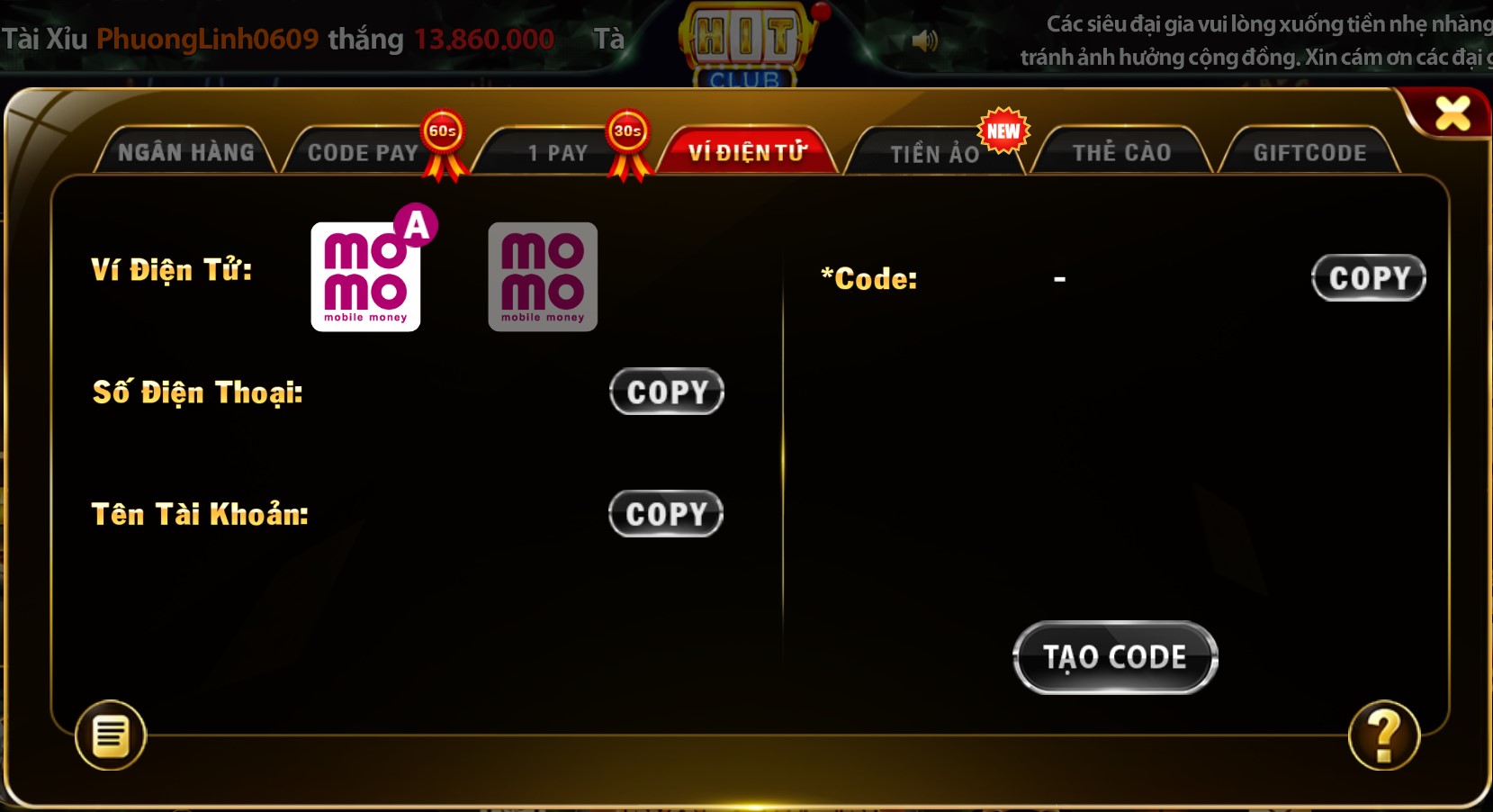Chơi với người thật và giao dịch bằng tiền thật 